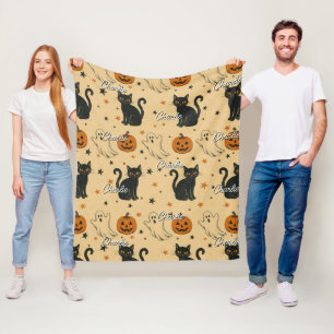 Vintage-Halloween-Allover-Print-Wiederholungsname Fleecedecke