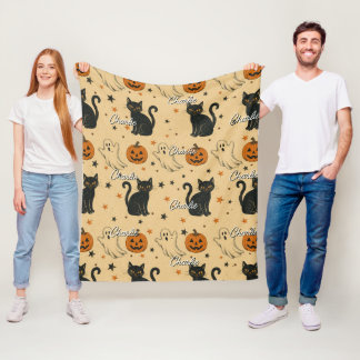 Vintage-Halloween-Allover-Print-Wiederholungsname  Fleecedecke