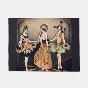 Vintage-Halloween-Art-Deco-Flapper-Plakat 1920er Fußmatte