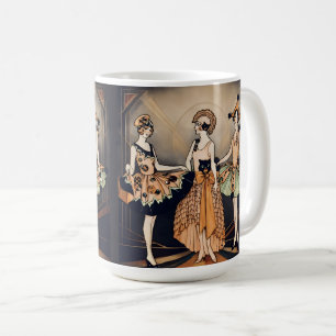 Vintage-Halloween-Art-Deco-Flapper-Plakat 1920er Kaffeetasse