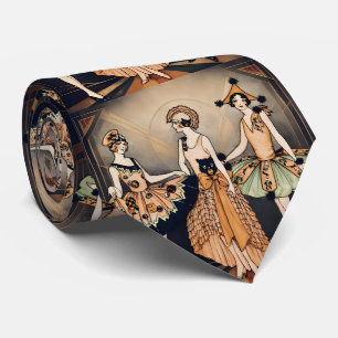 Vintage Halloween Art Deco Flapper Plakat 1920er Krawatte