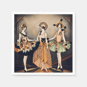Vintage Halloween Art Deco Flapper Plakat 1920er Serviette