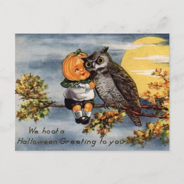 Vintage Halloween Art Postkarte (Vorderseite)