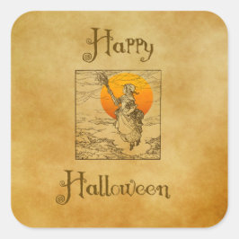 Vintage Halloween-Aufkleber Quadratischer Aufkleber