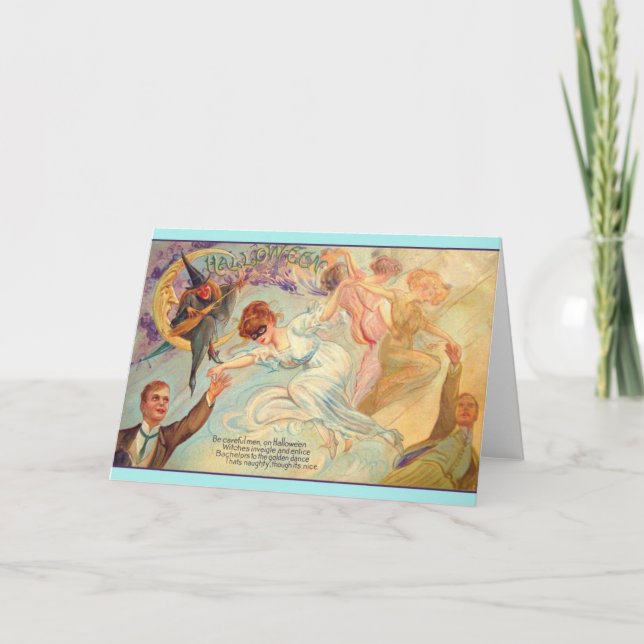 Vintage Halloween Bachelor Tanzkarte Karte (Vorderseite)