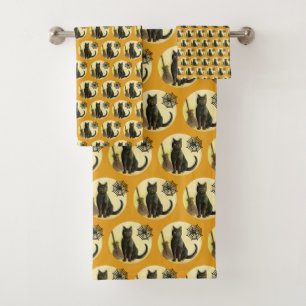 Vintage Halloween-Badezimmerdekor Badhandtuch Set