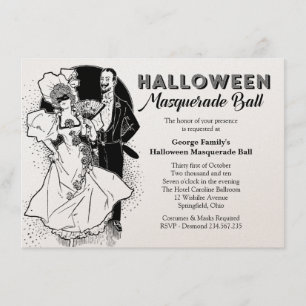 Vintage Halloween-Ball-Masquerade-Party Einladung