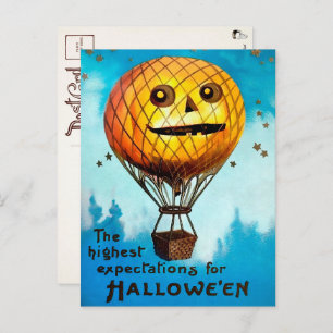 Vintage Halloween-Ballon-Postkarte Postkarte