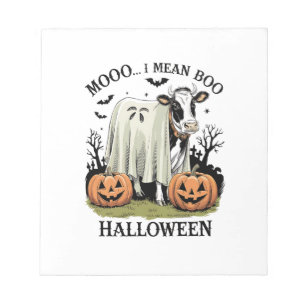 Vintage-Halloween-Bauernhofkuh Notizblock