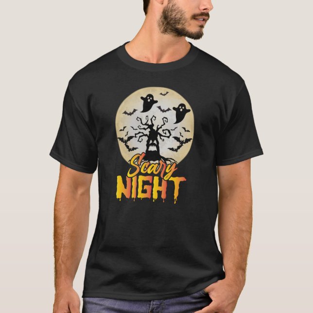Vintage Halloween-Beängstigende Nachtschwärmeratze T-Shirt (Vorderseite)