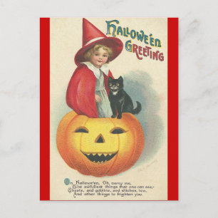 Vintage Halloween-Begrüßung Postkarte