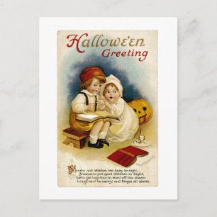 Vintage Halloween-Begrüßung Postkarte
