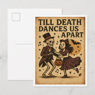 Vintage Halloween Bis Dass Der Tod Uns Tanzen Tren Postkarte