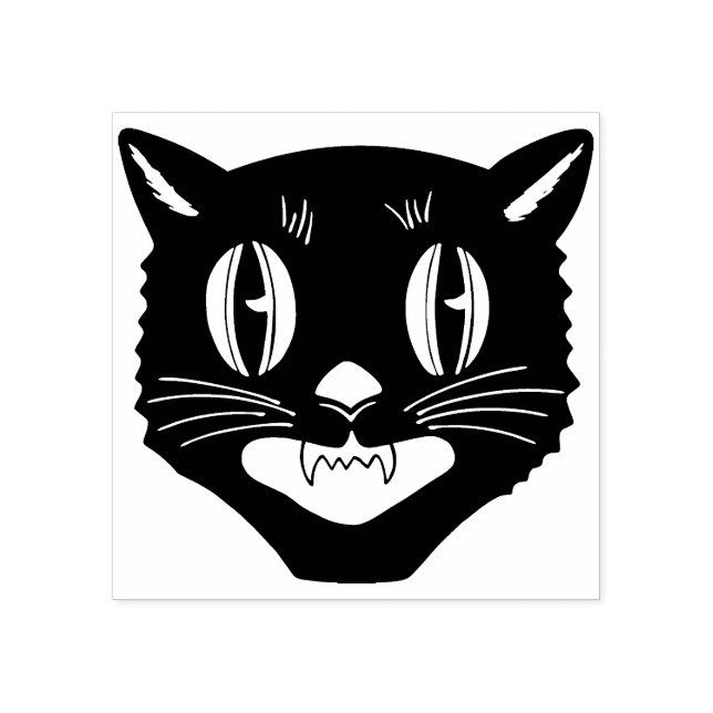 Vintage Halloween Black Cat Briefmarke Gummistempel (Prägung)