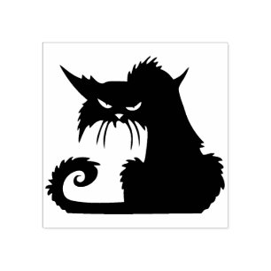 Vintage Halloween Black Cat Briefmarke Gummistempel