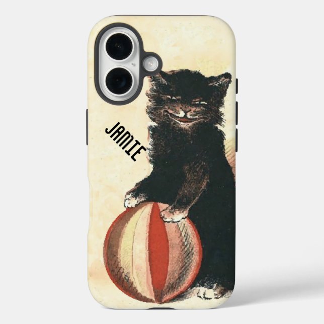 Vintage HALLOWEEN Black Cat Case-Mate iPhone Hülle (Rückseite)