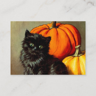 Vintage Halloween Black Cat und Pumpkins Begleitkarte