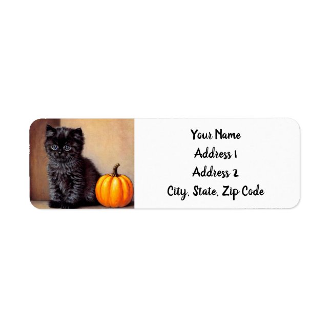 Vintage Halloween Black Kitten Illustration (Vorne)