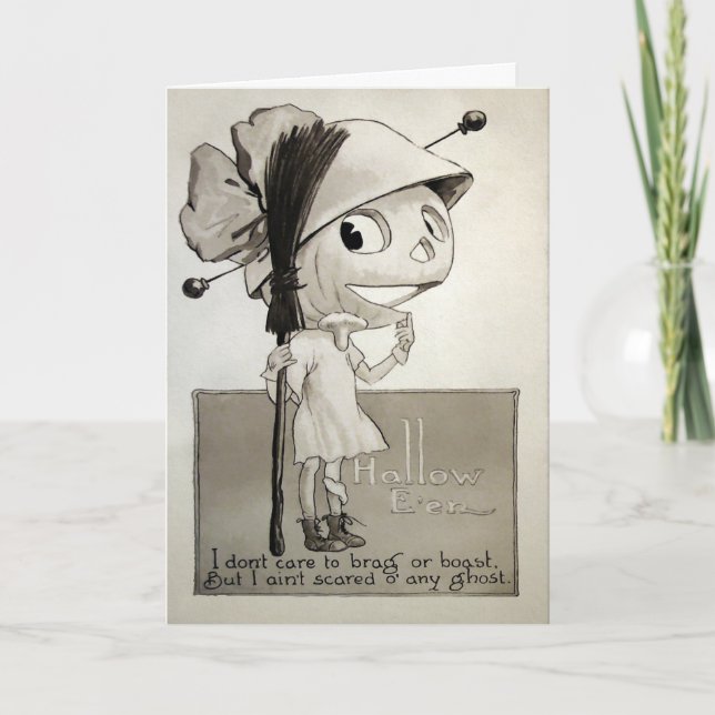 Vintage Halloween-Boastkarte Feiertagskarte (Vorderseite)