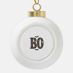 Vintage-Halloween-Boo-Doodle-Vektordesign_1 Keramik Kugel-Ornament