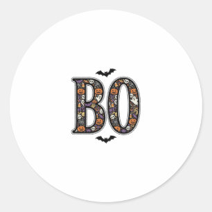 Vintage-Halloween-Boo-Doodle-Vektordesign_1 Runder Aufkleber