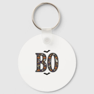 Vintage-Halloween-Boo-Doodle-Vektordesign_1 Schlüsselanhänger