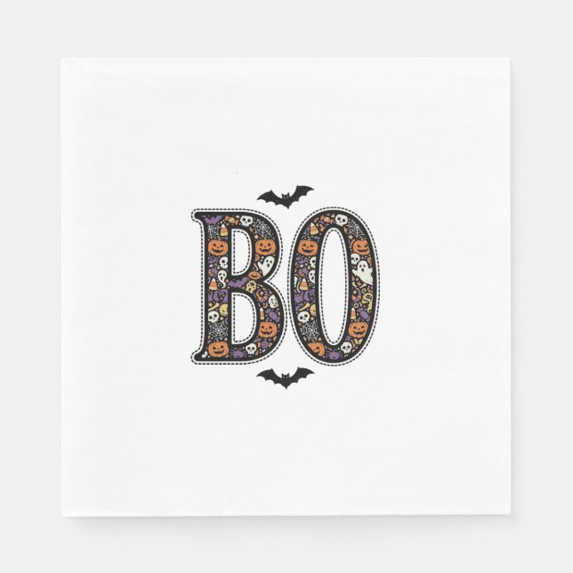 Vintage-Halloween-Boo-Doodle-Vektordesign_1 Serviette (Vorderseite)