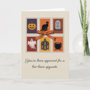 Vintage Halloween-Boom-Geisterkarte Karte