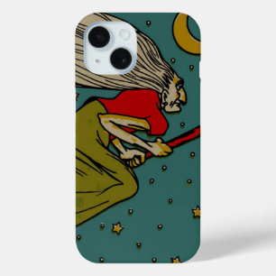 Vintage-Halloween, böse Hexe fliegt auf Besenstiel Case-Mate iPhone Hülle