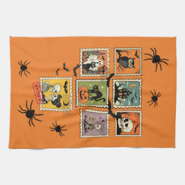 Vintage Halloween-Briefmarke Geschirrtuch