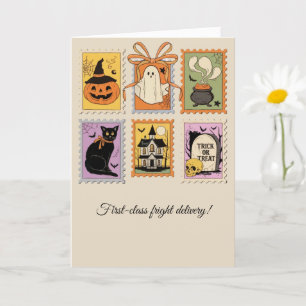 Vintage Halloween-Briefmarke — Spooky-Jahreszeit Karte