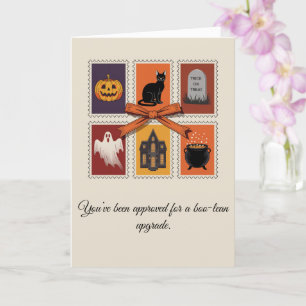 Vintage-Halloween-Bu-Geist-Karten gefaltet  Karte