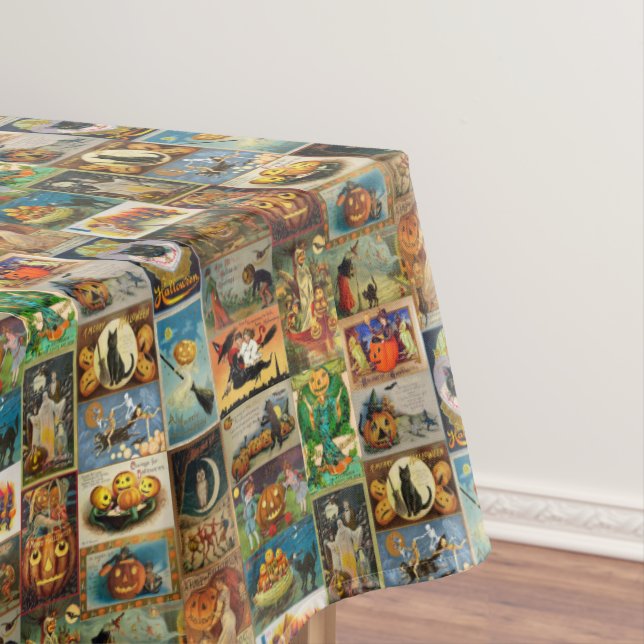 Vintage Halloween Cards Collage Tableclout Tischdecke (Beispiel)