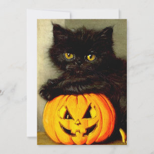 Vintage Halloween Cat and Jack-o’-Laterne Save The Date