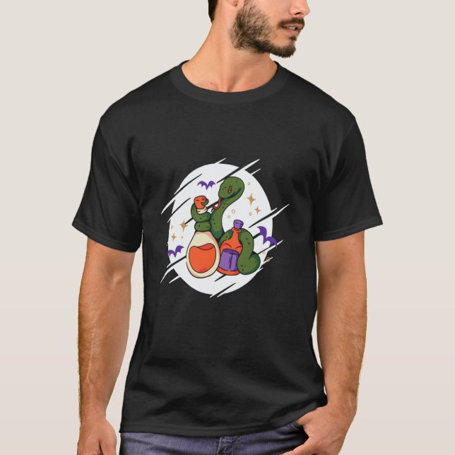 Vintage Halloween Chemistry Snake T-Shirt (Vorderseite)