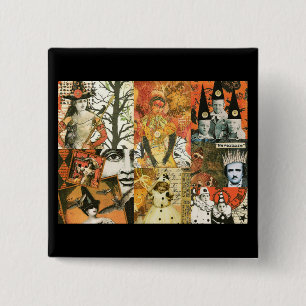 Vintage Halloween-Collage Button