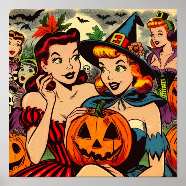 Vintage Halloween-Comicen Poster (Vorne)