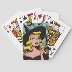 Vintage Halloween-Comicen Spielkarten