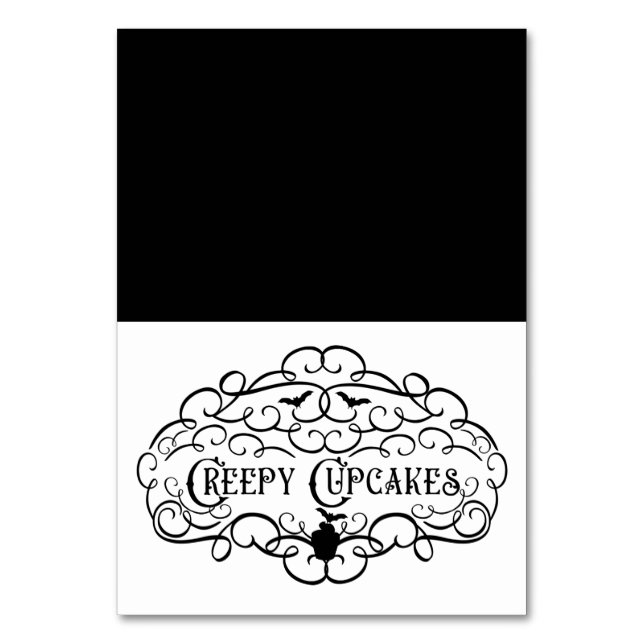 Vintage Halloween-Cupcakes Tischnummer (Vorderseite)