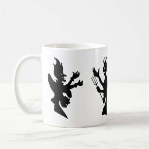 Vintage Halloween-Dämonen-Teufel-Silhouetten Kaffeetasse