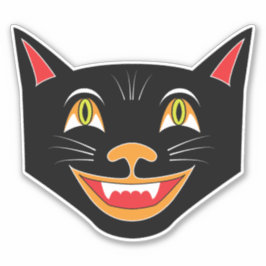 Vintage Halloween-Dekoration - Schwarze Katze IV Aufkleber
