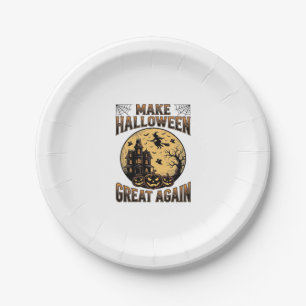 Vintage-Halloween-Design für ein großartiges Spukh Pappteller