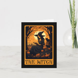 Vintage Halloween Die Hexe Tarotkarten-Lesung Fal Karte