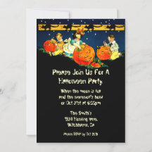 Vintage-Halloween-Einladung auf Recyclingpapier