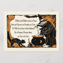 Vintage Halloween-Einladung - Geist u. Einladung