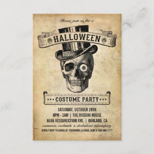 Vintage-Halloween-Einladung - Kostümparty Einladung