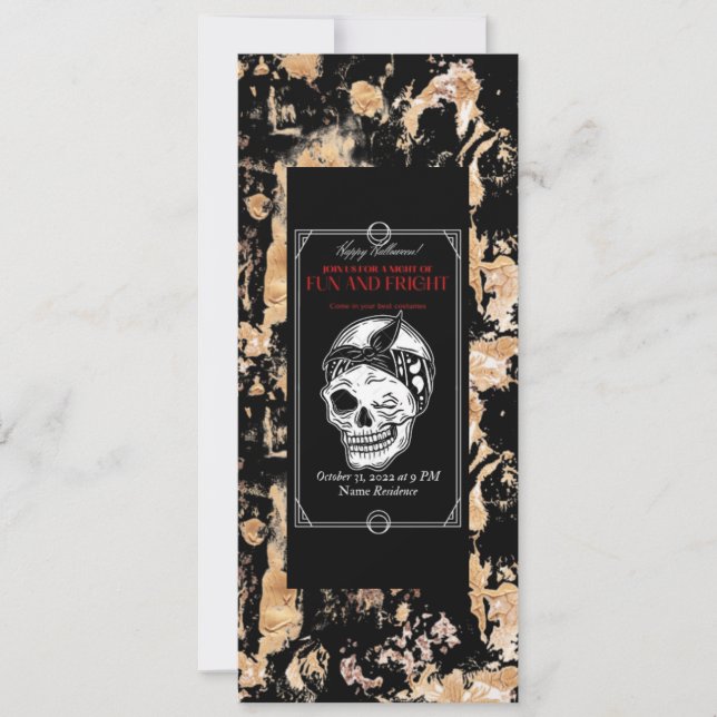 Vintage Halloween-Einladung - Kostümprogramm Party Einladung (Vorderseite)