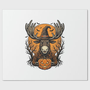 Vintage-Halloween-Elch-Kürbis-Hexenhut-Shirt_1 Geschenkpapier