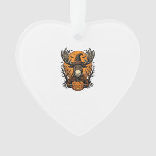 Vintage-Halloween-Elch-Kürbis-Hexenhut-Shirt_1 Ornament