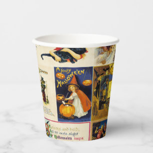 Vintage Halloween-Ephemera Pappbecher